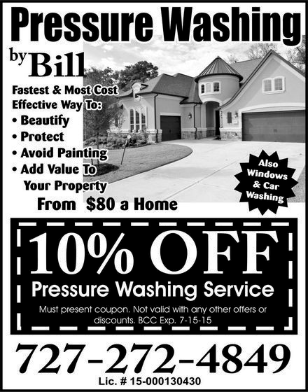 Coupon for Pressure Washing by Bill